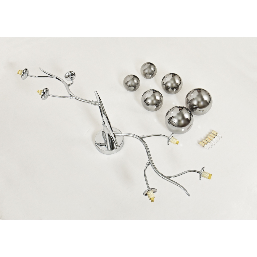 Brilagi - LED Bevestigde Hanglamp MISTEL 6xG9/3W/230V glanzend chroom/gerookt