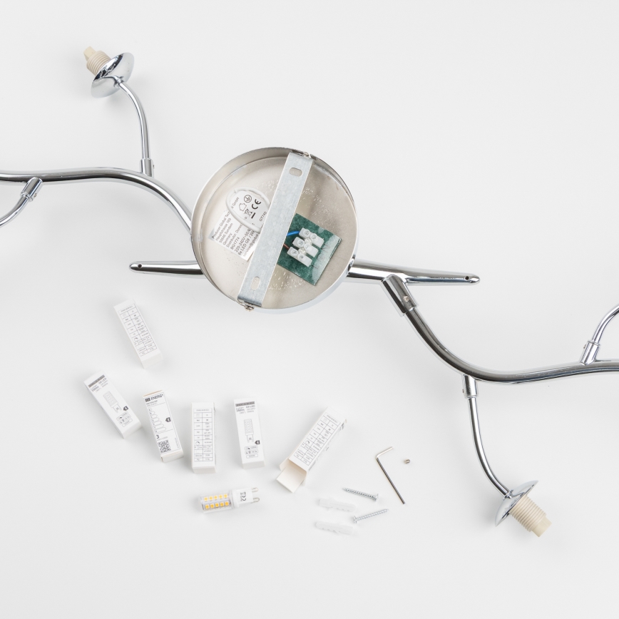 Brilagi - LED Bevestigde Hanglamp MISTEL 6xG9/3W/230V glanzend chroom/gerookt