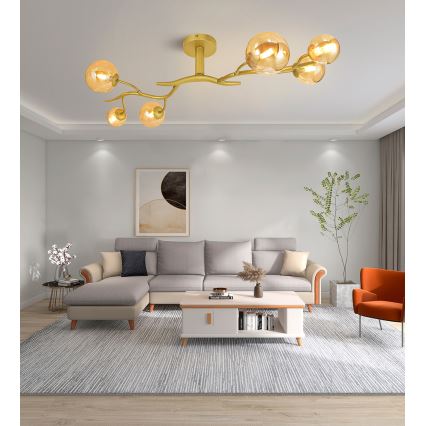Brilagi - LED Bevestigde Hanglamp MISTEL 6xG9/3W/230V goud