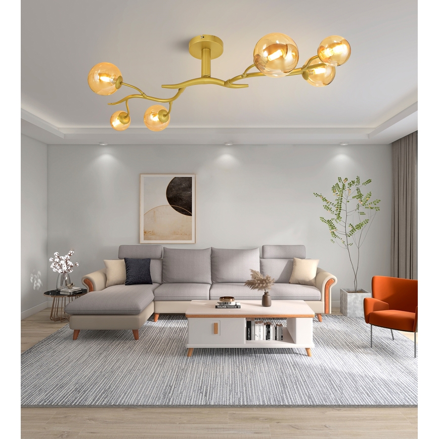 Brilagi - LED Bevestigde Hanglamp MISTEL 6xG9/3W/230V goud