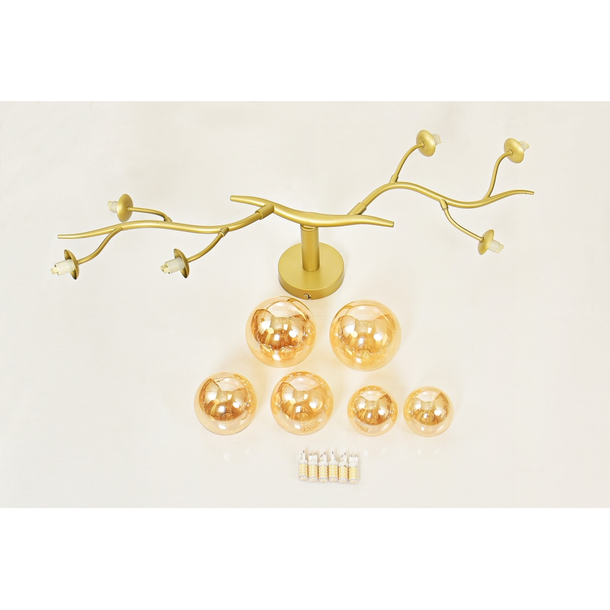 Brilagi - LED Bevestigde Hanglamp MISTEL 6xG9/3W/230V goud