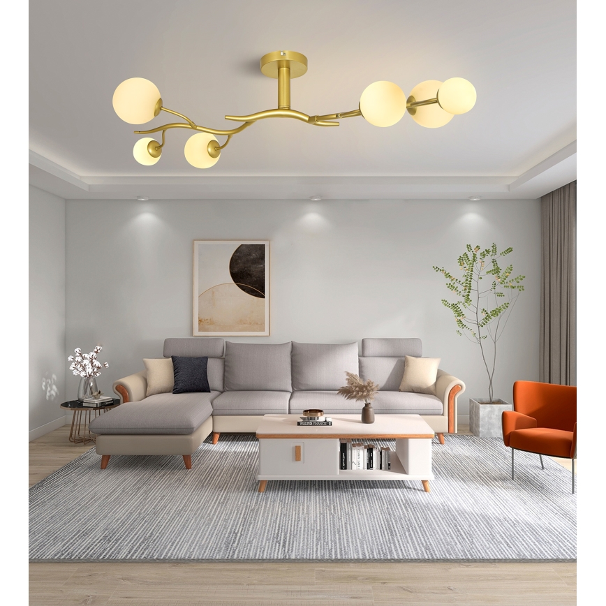 Brilagi - LED Bevestigde Hanglamp MISTEL 6xG9/3W/230V goud/wit