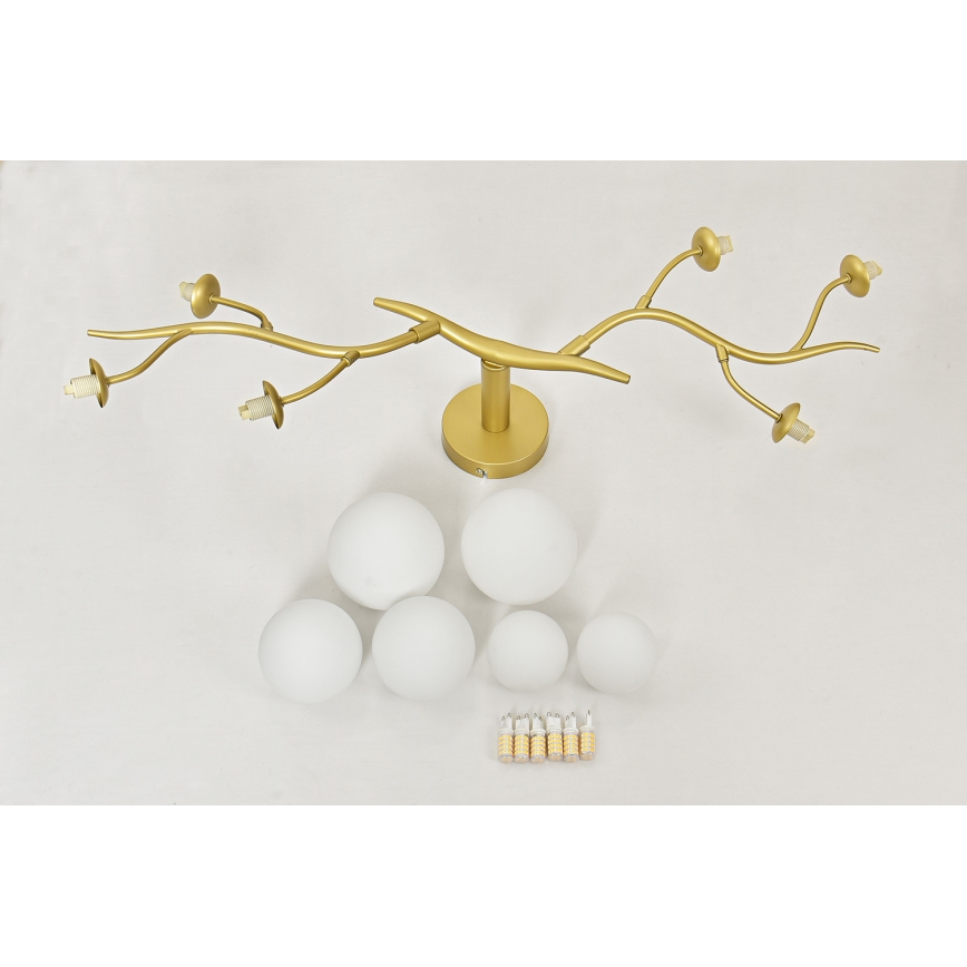 Brilagi - LED Bevestigde Hanglamp MISTEL 6xG9/3W/230V goud/wit