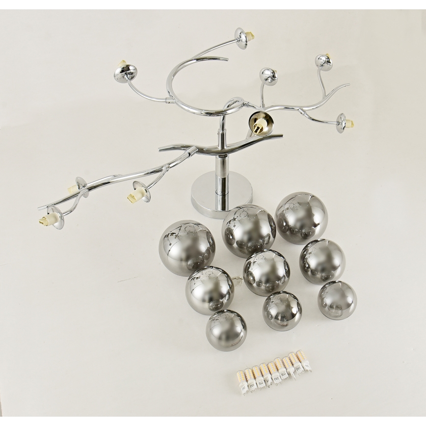 Brilagi - LED Bevestigde Hanglamp MISTEL 9xG9/3W/230V glanzend chroom/gerookt