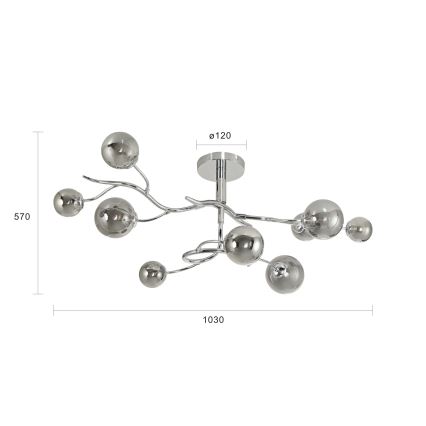 Brilagi - LED Bevestigde Hanglamp MISTEL 9xG9/3W/230V glanzend chroom/gerookt