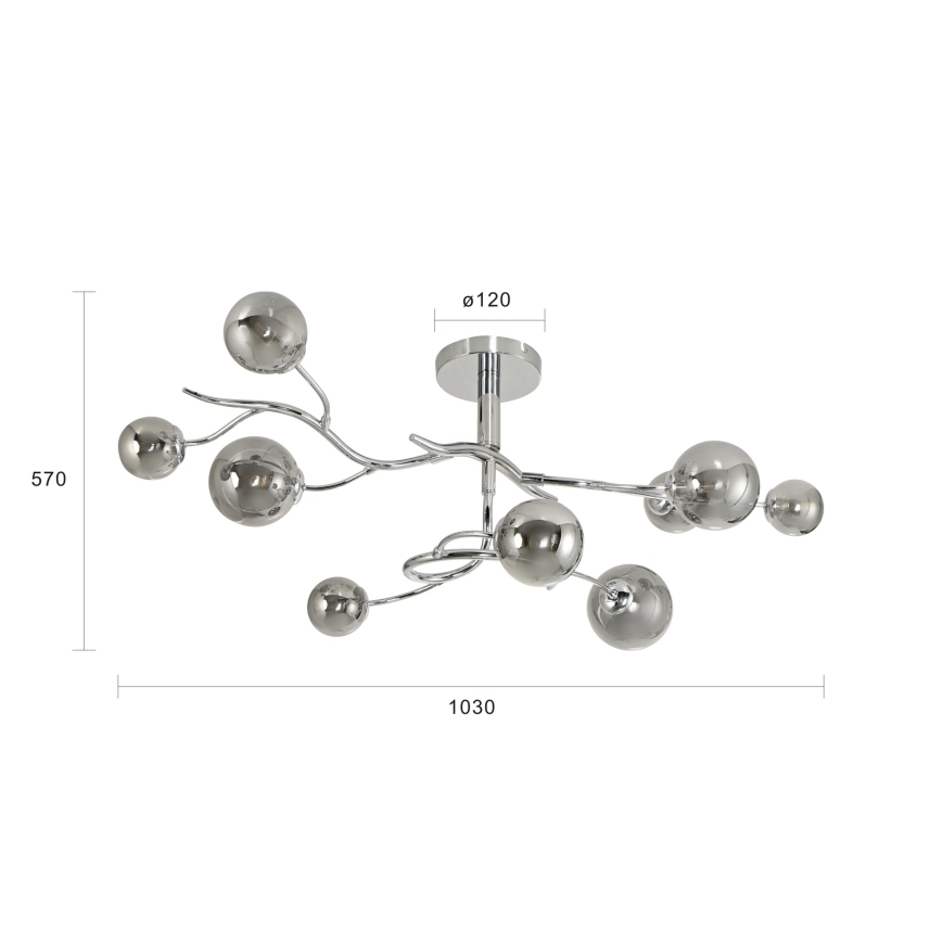 Brilagi - LED Bevestigde Hanglamp MISTEL 9xG9/3W/230V glanzend chroom/gerookt