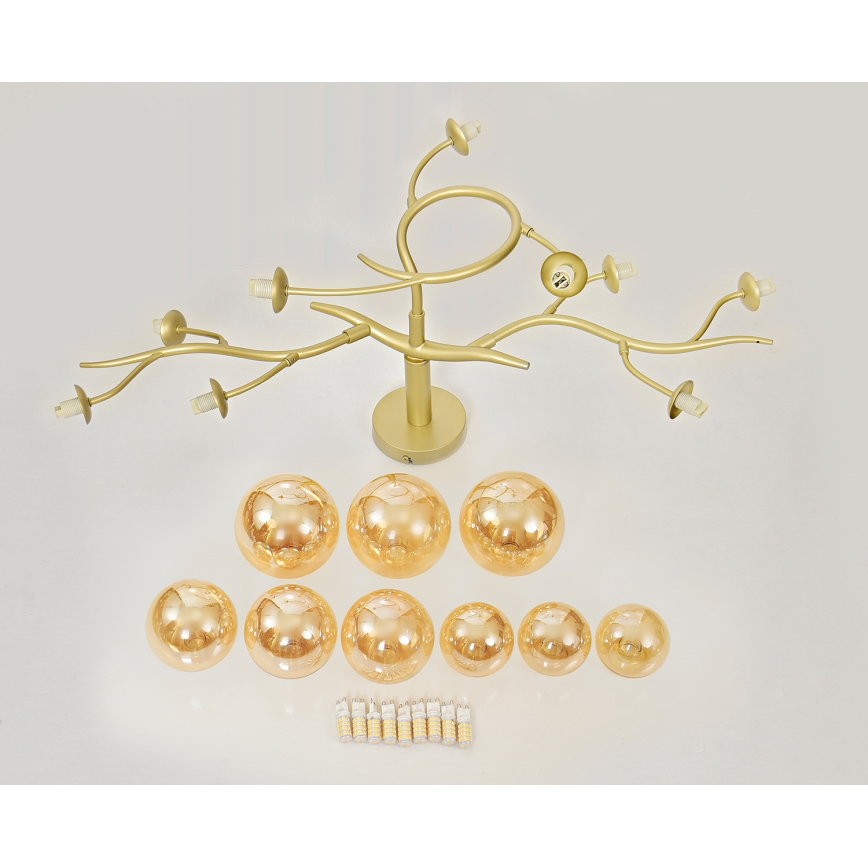 Brilagi - LED Bevestigde Hanglamp MISTEL 9xG9/3W/230V goud