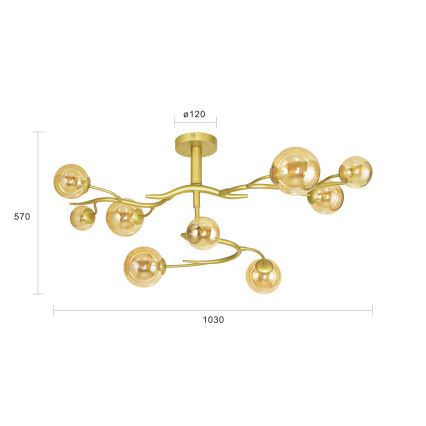 Brilagi - LED Bevestigde Hanglamp MISTEL 9xG9/3W/230V goud