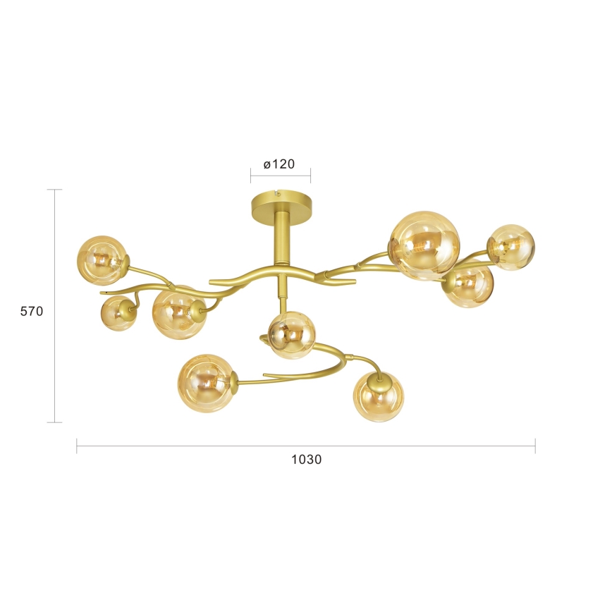 Brilagi - LED Bevestigde Hanglamp MISTEL 9xG9/3W/230V goud
