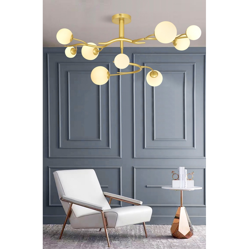 Brilagi - LED Bevestigde Hanglamp MISTEL 9xG9/3W/230V goud/wit