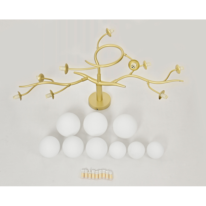 Brilagi - LED Bevestigde Hanglamp MISTEL 9xG9/3W/230V goud/wit