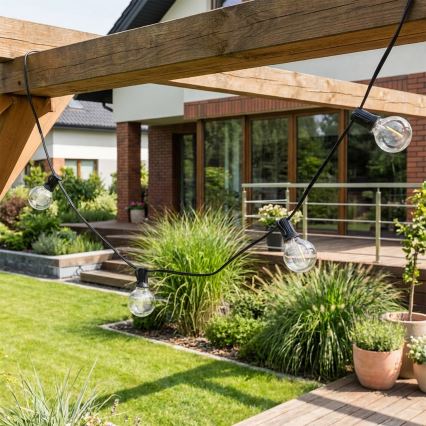 Brilagi - LED buiten decoratieve lichtsnoer GIRLANDA 25xE12/0,36W/24V 20m zwart IP44 warm wit