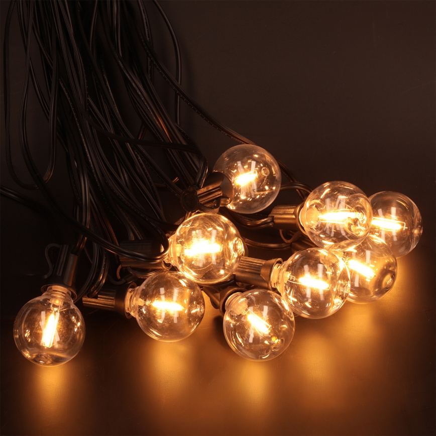 Brilagi - LED buiten decoratieve lichtsnoer GIRLANDA 25xE12/0,36W/24V 20m zwart IP44 warm wit