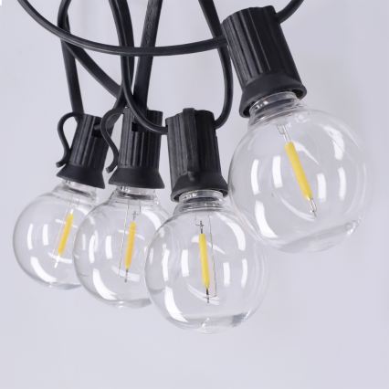 Brilagi - LED buiten decoratieve lichtsnoer GIRLANDA 25xE12/0,36W/24V 20m zwart IP44 warm wit