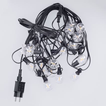 Brilagi - LED buiten decoratieve lichtsnoer GIRLANDA 25xE12/0,36W/24V 20m zwart IP44 warm wit