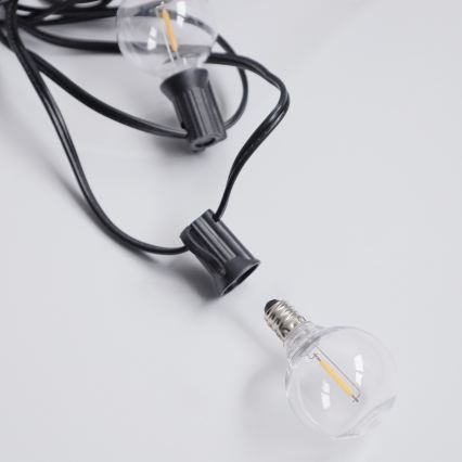 Brilagi - LED buiten decoratieve lichtsnoer GIRLANDA 18xE12/0,6W/230V 13m zwart IP44 warm wit
