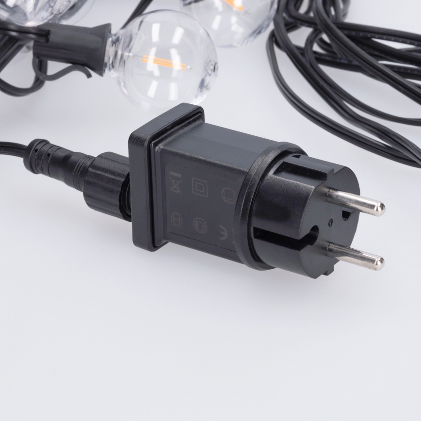 Brilagi - LED buiten decoratieve lichtsnoer GIRLANDA 18xE12/0,6W/230V 13m zwart IP44 warm wit