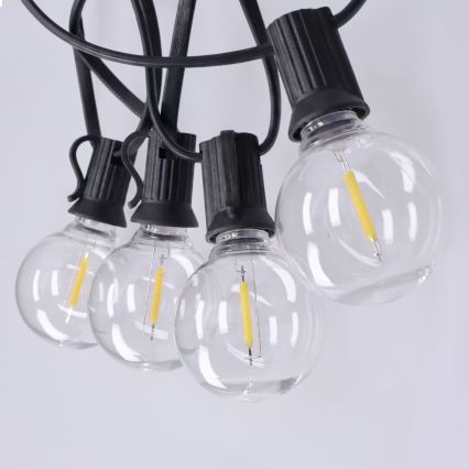 Brilagi - LED buiten decoratieve lichtsnoer GIRLANDA 18xE12/0,6W/230V 13m zwart IP44 warm wit