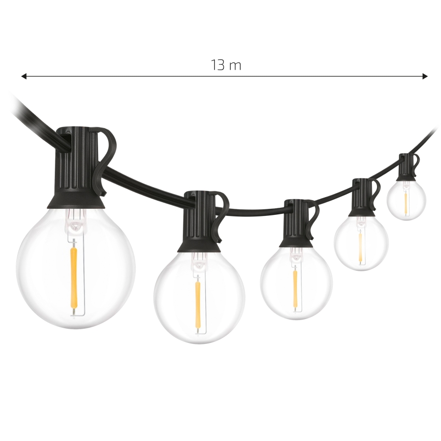 Brilagi - LED buiten decoratieve lichtsnoer GIRLANDA 18xE12/0,6W/230V 13m zwart IP44 warm wit