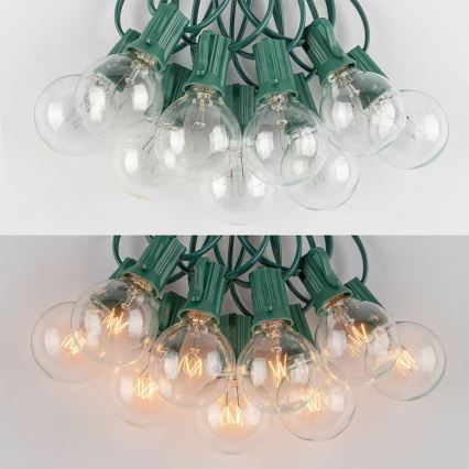 Brilagi - LED buiten decoratieve lichtsnoer GIRLANDA 25xE12/0,8W/230V 20m groen IP44 warm wit