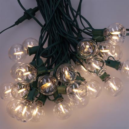 Brilagi - LED buiten decoratieve lichtsnoer GIRLANDA 25xE12/0,8W/230V 20m groen IP44 warm wit