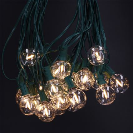 Brilagi - LED buiten decoratieve lichtsnoer GIRLANDA 25xE12/0,8W/230V 20m groen IP44 warm wit