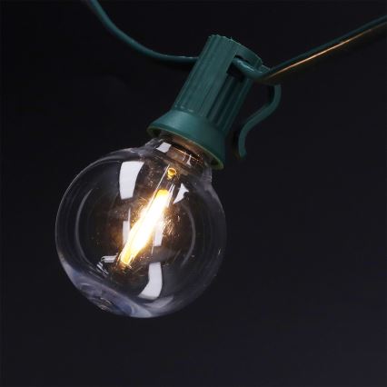 Brilagi - LED buiten decoratieve lichtsnoer GIRLANDA 25xE12/0,8W/230V 20m groen IP44 warm wit