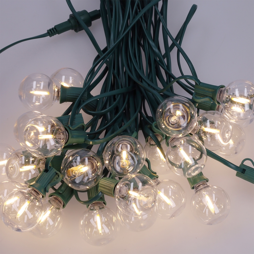 Brilagi - LED buiten decoratieve lichtsnoer GIRLANDA 25xE12/0,8W/230V 20m groen IP44 warm wit