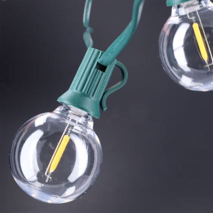 Brilagi - LED buiten decoratieve lichtsnoer GIRLANDA 25xE12/0,8W/230V 20m groen IP44 warm wit