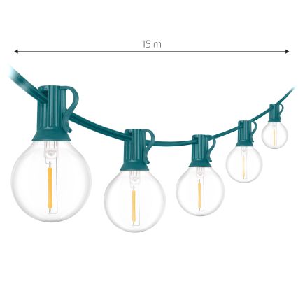 Brilagi - LED buiten decoratieve lichtsnoer GIRLANDA 25xE12/0,8W/230V 20m groen IP44 warm wit