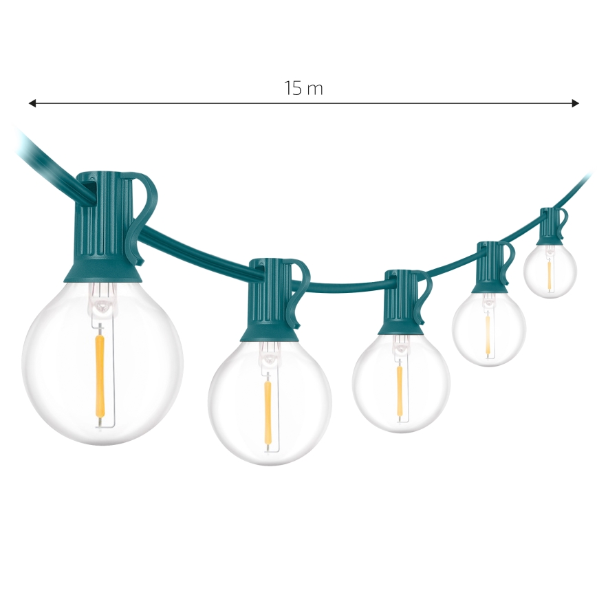 Brilagi - LED buiten decoratieve lichtsnoer GIRLANDA 25xE12/0,8W/230V 20m groen IP44 warm wit