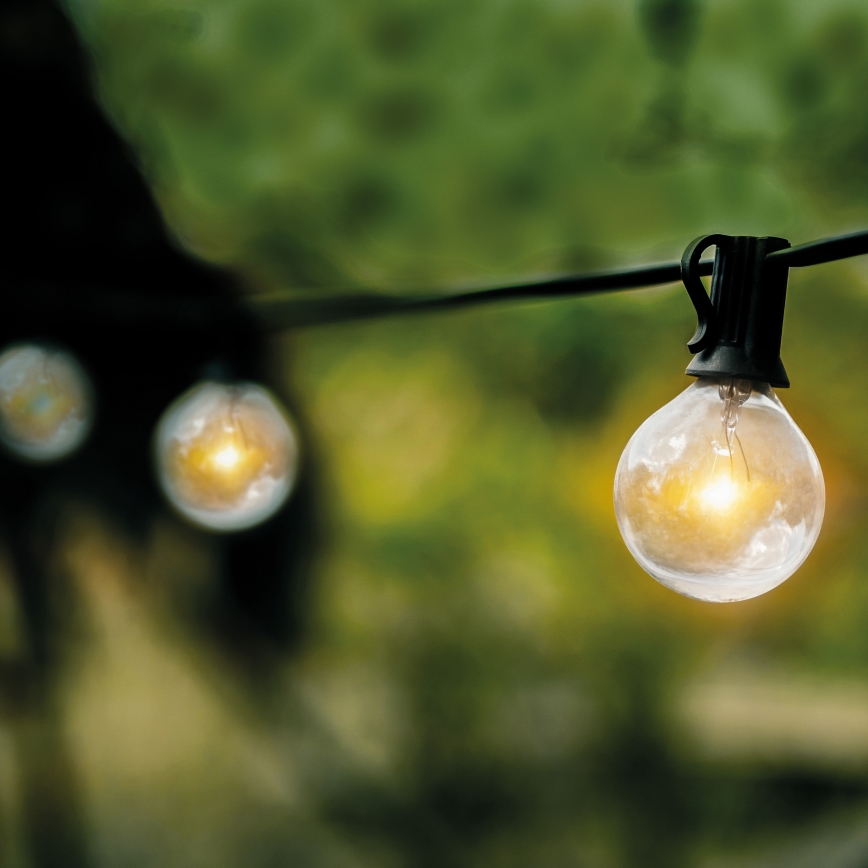 Brilagi - LED-lichtsnoer voor buiten GIRLANDA 25xE12/0,36W/24V 20 m zwart IP44 warm wit