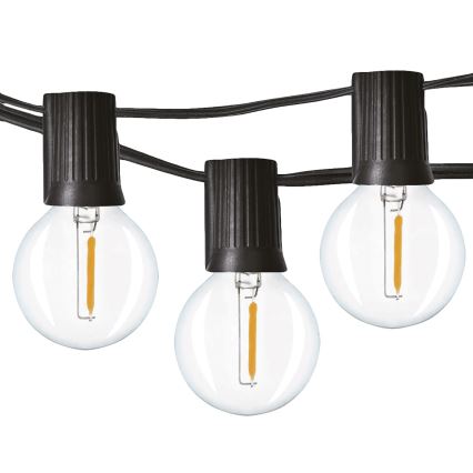 Brilagi - LED-lichtsnoer voor buiten GIRLANDA 25xE12/0,36W/24V 20 m zwart IP44 warm wit