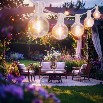 Brilagi - LED buiten decoratief lichtsnoer GIRLANDA 10xE12/0,6W/230V 8m wit IP44 warm wit