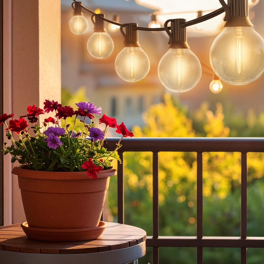 Brilagi - LED buiten decoratieve lichtslinger GIRLANDA 25xE12/0,6W/230V 20m zwart IP44 warm wit + afstandsbediening