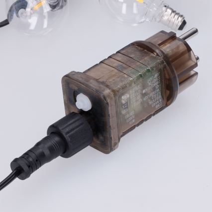 Brilagi - LED buiten decoratieve lichtslinger GIRLANDA 25xE12/0,6W/230V 20m zwart IP44 warm wit + afstandsbediening