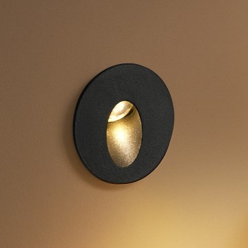 Brilagi - LED buiten-inbouwarmatuur STAIRDOT LED/2W/230V zwart IP65 rond