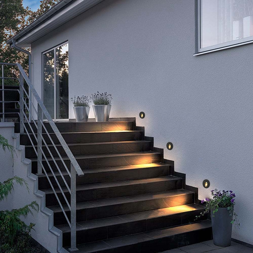Brilagi - LED buiten-inbouwarmatuur STAIRDOT LED/2W/230V zwart IP65 rond