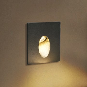 Brilagi - LED buiten-inbouwarmatuur STAIRDOT LED/2W/230V zwart IP65 vierkant
