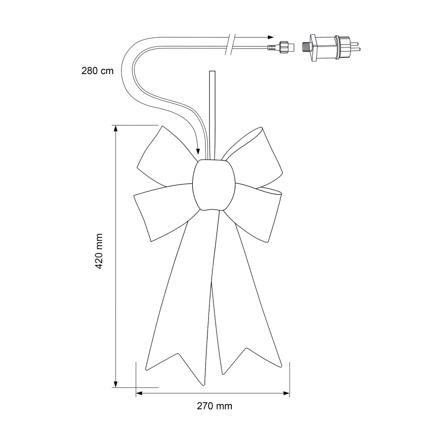 BRILAGI - LED Buiten kerstdecoratie LED/3,3W/230V IP44 zilveren strik
