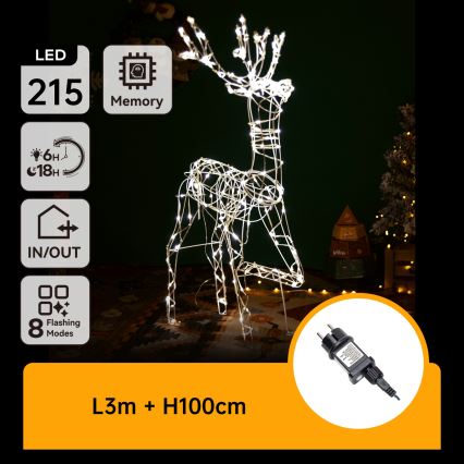 Brilagi - LED buiten kerstdecoratie LED/3,6W/31/230V 2700K 105 cm IP44 rendier