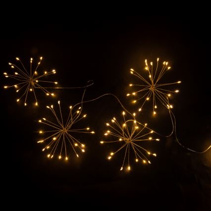 Brilagi - LED buiten-kerstlichtsnoer 150xLED 5m IP44 warm wit vuurwerk-effect