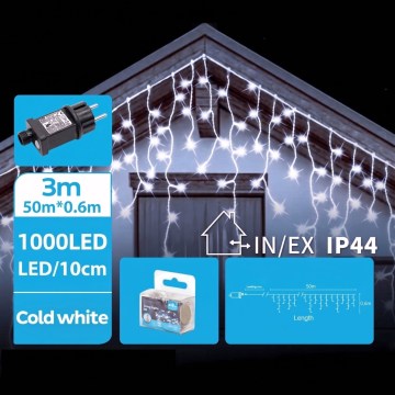 BRILAGI - LED buiten kerstsnoer 1000xLED/9W/8 functies 53x0,6m IP44 koud wit