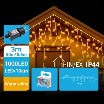 BRILAGI - LED buiten kerstsnoer 1000xLED/9W/8 functies 53x0,6m IP44 warm wit