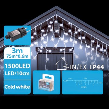 BRILAGI - LED Buiten kerstsnoer 1500xLED/12W/8 functies 78m IP44 koud wit