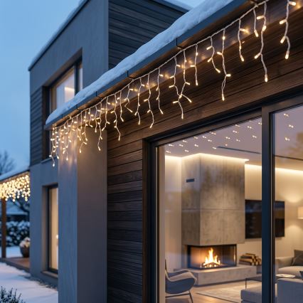 BRILAGI - LED buiten kerstsnoer 1080xLED/8 functies 33m IP44 warm wit ijspegels