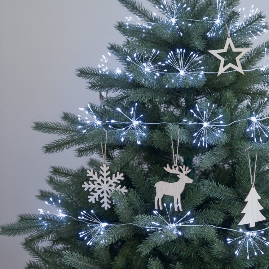 Brilagi - LED buiten kerstverlichting 150xLED 5 m IP44 koud wit, vuurwerk-effect