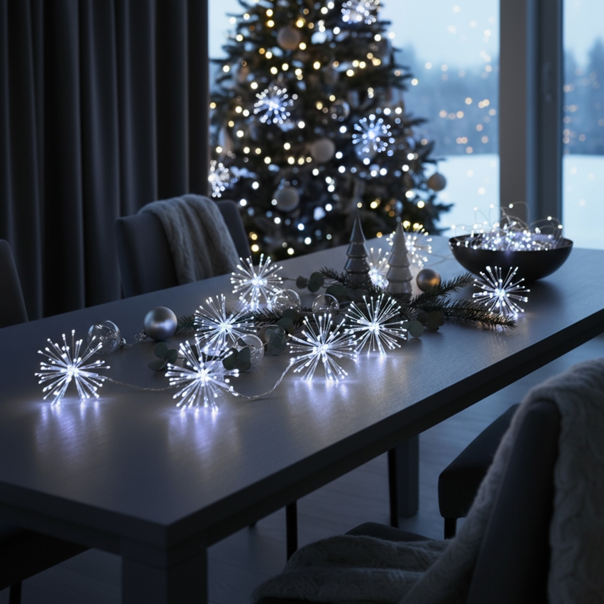 Brilagi - LED buiten kerstverlichting 150xLED 5 m IP44 koud wit, vuurwerk-effect