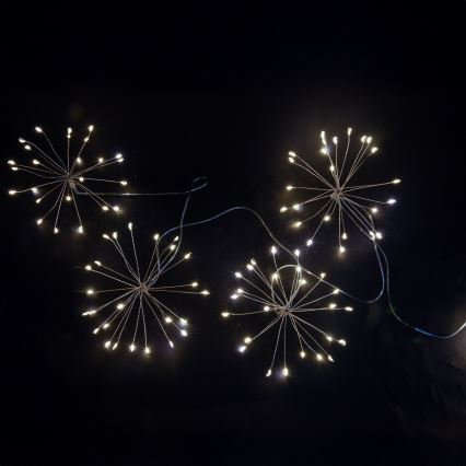 Brilagi - LED buiten kerstverlichting 150xLED 5 m IP44 koud wit, vuurwerk-effect