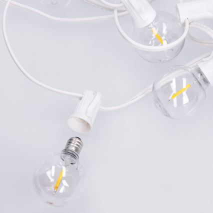 Brilagi - LED buiten decoratief lichtsnoer GIRLANDA 10xE12/0,6W/230V 8m wit IP44 warm wit